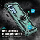 For Xiaomi 12 Shockproof TPU + PC Phone Case with Holder(Dark Green)
