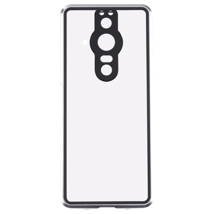 For Sony Xperia Pro-I HD Magnetic Metal Tempered Glass Phone Case(Silver)