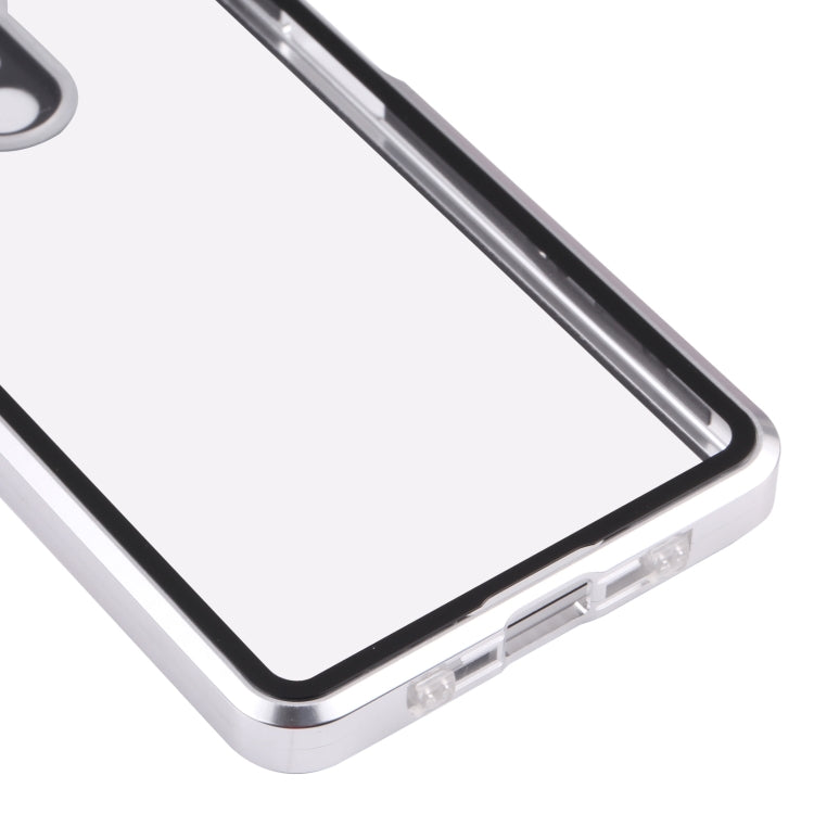 For Sony Xperia Pro-I HD Magnetic Metal Tempered Glass Phone Case(Silver)