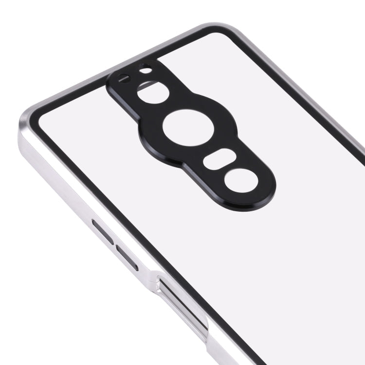 For Sony Xperia Pro-I HD Magnetic Metal Tempered Glass Phone Case(Silver)