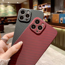 Kevlar Carbon Fiber Texture Protective Phone Case For iPhone 13(Grey)