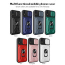 For iPhone XR Sliding Camshield Card Phone Case(Blue)