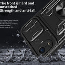 For iPhone XR Sliding Camshield Card Phone Case(Blue)