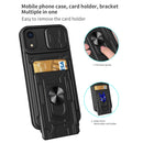 For iPhone XR Sliding Camshield Card Phone Case(Blue)