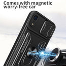 For iPhone XR Sliding Camshield Card Phone Case(Blue)