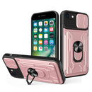 Sliding Camshield Card Phone Case For iPhone 7 / 8 / SE 2022 / SE 2020(Rose Gold)