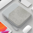 9.7-11 inch Universal Sheepskin Leather + Oxford Fabric Portable Tablet Storage Bag(Light Grey)