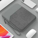 9.7-11 inch Universal Sheepskin Leather + Oxford Fabric Portable Tablet Storage Bag(Dark Grey)