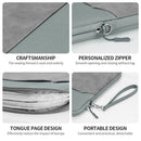 9.7-11 inch Universal Sheepskin Leather + Oxford Fabric Portable Tablet Storage Bag(Light Grey)