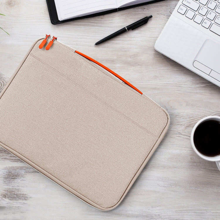 12 inch Two-way Zipper Portable Laptop Liner Bag(Khaki)