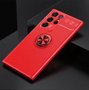 For Samsung Galaxy S22 Ultra 5G Metal Ring Holder TPU Phone Case(Red)