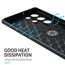 For Samsung Galaxy S22 Ultra 5G Metal Ring Holder TPU Phone Case(Black+Rose Gold)