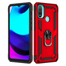 For Motorola Moto E20 / E30 / E40 Shockproof TPU + PC Holder Phone Case(Red)