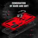 For Motorola Moto E20 / E30 / E40 Shockproof TPU + PC Holder Phone Case(Red)