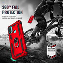 For Motorola Moto E20 / E30 / E40 Shockproof TPU + PC Holder Phone Case(Red)