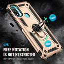 For Motorola Moto E20 / E30 / E40 Shockproof TPU + PC Holder Phone Case(Gold)