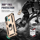 For Motorola Moto E20 / E30 / E40 Shockproof TPU + PC Holder Phone Case(Gold)