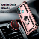 For Motorola Moto E20 / E30 / E40 Shockproof TPU + PC Holder Phone Case(Rose Gold)
