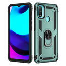 For Motorola Moto E20 / E30 / E40 Shockproof TPU + PC Holder Phone Case(Dark Green)