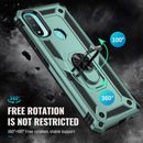 For Motorola Moto E20 / E30 / E40 Shockproof TPU + PC Holder Phone Case(Dark Green)