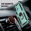 For Motorola Moto E20 / E30 / E40 Shockproof TPU + PC Holder Phone Case(Dark Green)