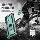 For Motorola Moto E20 / E30 / E40 Shockproof TPU + PC Holder Phone Case(Dark Green)
