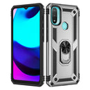 For Motorola Moto E20 / E30 / E40 Shockproof TPU + PC Holder Phone Case(Silver)