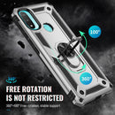For Motorola Moto E20 / E30 / E40 Shockproof TPU + PC Holder Phone Case(Silver)