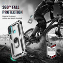 For Motorola Moto E20 / E30 / E40 Shockproof TPU + PC Holder Phone Case(Silver)