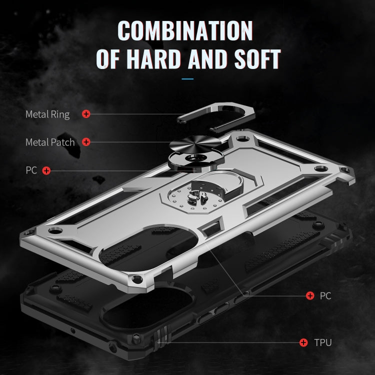 For Huawei nova 9 Shockproof TPU + PC Holder Phone Case(Silver)