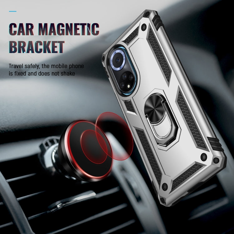 For Huawei nova 9 Shockproof TPU + PC Holder Phone Case(Silver)