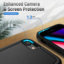 Pioneer Armor Heavy Duty PC + TPU Phone Case For iPhone SE 2022 / SE 2020 / 8 / 7(Black)