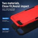 For iPhone SE 2022 / SE 2020 / 8 / 7 Pioneer Armor Heavy Duty PC + TPU Phone Case(Red Black)