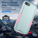 Pioneer Armor Heavy Duty PC + TPU Phone Case For iPhone SE 2022 / SE 2020 / 8 / 7(Green Pink)