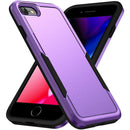 Pioneer Armor Heavy Duty PC + TPU Phone Case For iPhone SE 2022 / SE 2020 / 8 / 7(Purple Black)