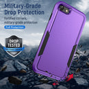 Pioneer Armor Heavy Duty PC + TPU Phone Case For iPhone SE 2022 / SE 2020 / 8 / 7(Purple Black)