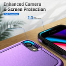 Pioneer Armor Heavy Duty PC + TPU Phone Case For iPhone SE 2022 / SE 2020 / 8 / 7(Purple Black)
