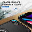 Pioneer Armor Heavy Duty PC + TPU Holder Phone Case For iPhone SE 2022 / SE 2020 / 8 / 7(Black)