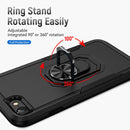 Pioneer Armor Heavy Duty PC + TPU Holder Phone Case For iPhone SE 2022 / SE 2020 / 8 / 7(Black)