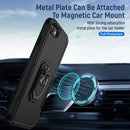 Pioneer Armor Heavy Duty PC + TPU Holder Phone Case For iPhone SE 2022 / SE 2020 / 8 / 7(Black)