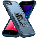 Pioneer Armor Heavy Duty PC + TPU Holder Phone Case For iPhone SE 2022 / SE 2020 / 8 / 7(Blue)