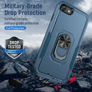 Pioneer Armor Heavy Duty PC + TPU Holder Phone Case For iPhone SE 2022 / SE 2020 / 8 / 7(Blue)