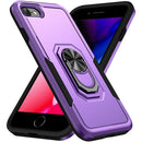 Pioneer Armor Heavy Duty PC + TPU Holder Phone Case For iPhone SE 2022 / SE 2020 / 8 / 7(Purple Black)