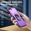 Pioneer Armor Heavy Duty PC + TPU Holder Phone Case For iPhone SE 2022 / SE 2020 / 8 / 7(Purple Black)