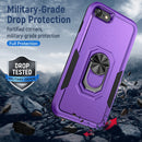 Pioneer Armor Heavy Duty PC + TPU Holder Phone Case For iPhone SE 2022 / SE 2020 / 8 / 7(Purple Black)