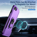 Pioneer Armor Heavy Duty PC + TPU Holder Phone Case For iPhone SE 2022 / SE 2020 / 8 / 7(Purple Black)