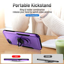 Pioneer Armor Heavy Duty PC + TPU Holder Phone Case For iPhone SE 2022 / SE 2020 / 8 / 7(Purple Black)