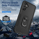 For Samsung Galaxy A13 5G Pioneer Armor Heavy Duty PC + TPU Holder Phone Case(Black)