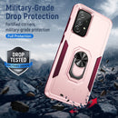 For Samsung Galaxy A52 5G / 4G Pioneer Armor Heavy Duty PC + TPU Holder Phone Case(Pink)