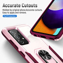 For Samsung Galaxy A52 5G / 4G Pioneer Armor Heavy Duty PC + TPU Holder Phone Case(Pink)